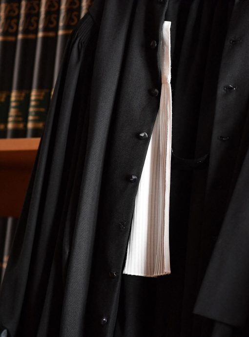 2DF9KNP A view of a lawyer robe on April 30, 2020 in Paris, France. Photo by David Niviere/ABACAPRESS.COM